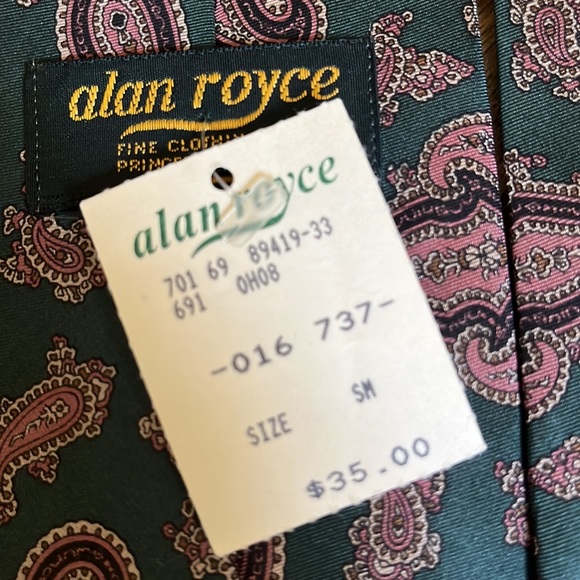 Vintage ALAN ROYCE Princeton, NJ
Paisley Tie Made in USA 100% Silk DeadStock NEW - Picture 8 of 13
